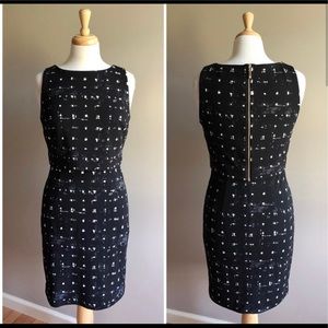 Ivanka Trump Black Printed Popover Sheath Dress